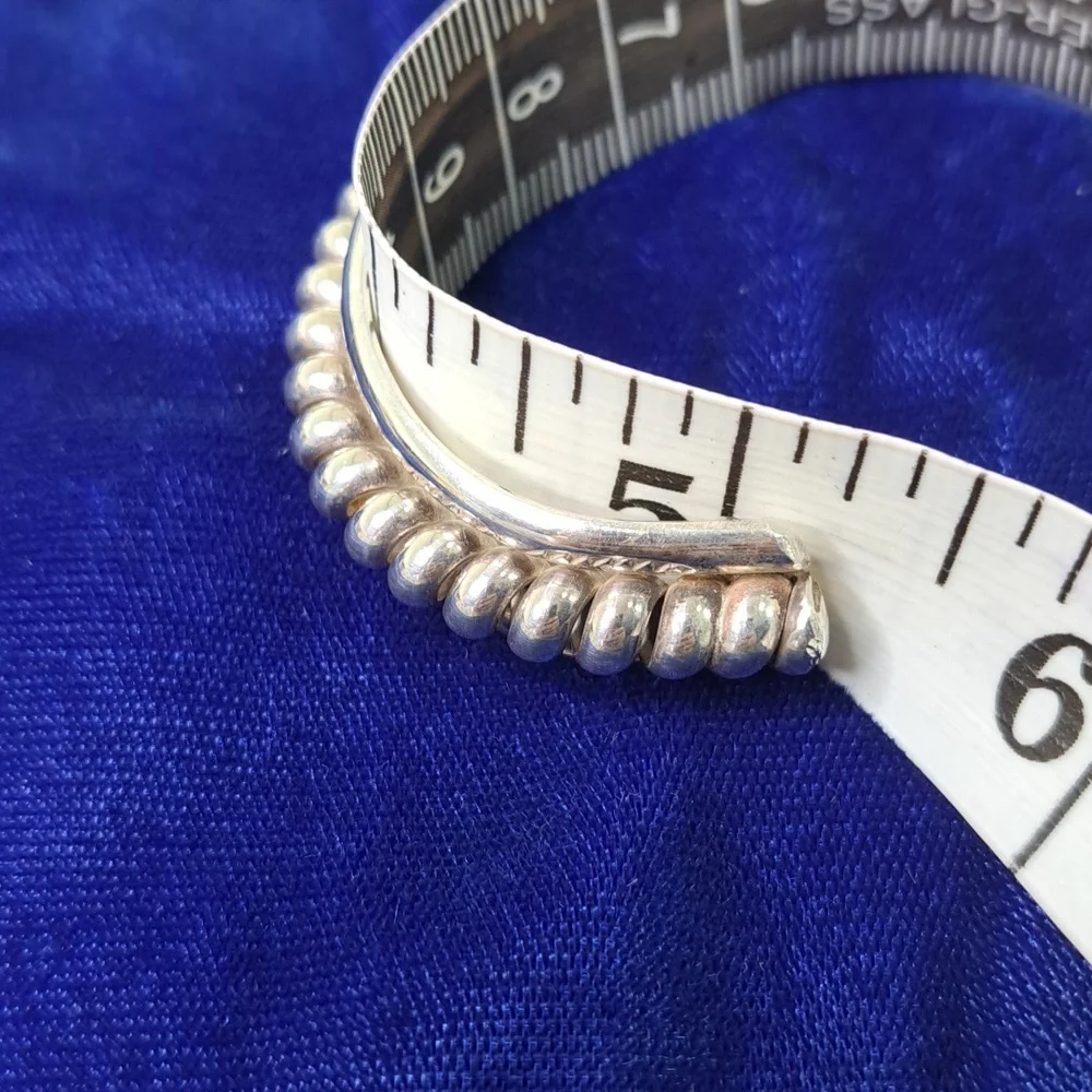 Sterling Silver Twisted Coil Cuff Bracelet Stamped Sterling - Picture 8 of 13